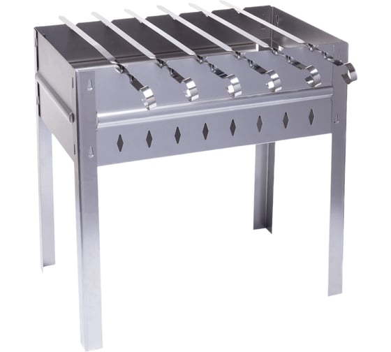 Мангал разборный со складным дном и ребрами жесткости Forester Mobile 40х25 + 6 шампуров уголок, в кейсе BC-782MP