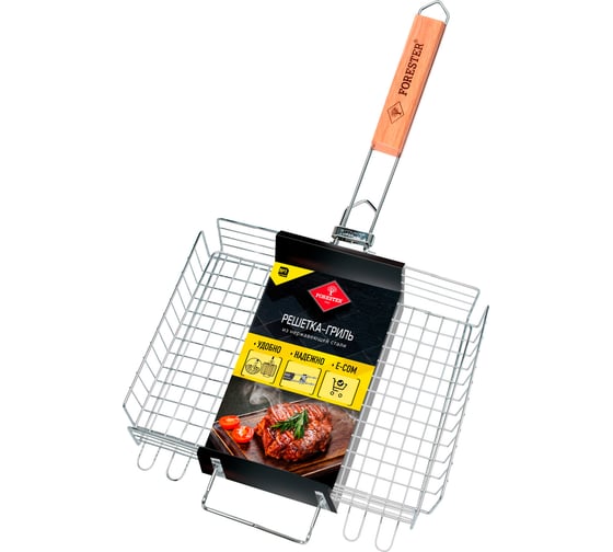 Решетка-гриль объемная со съемно-складной ручкой Forester ON 24х31 см НЕРЖ. СТАЛЬ BQ-ON03MPro