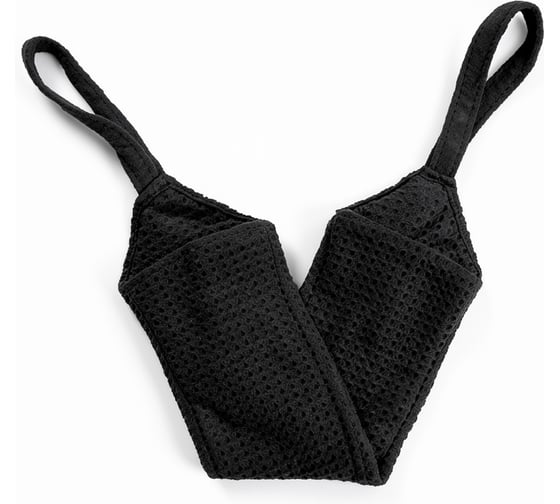 Мочалка длинная рельефная с ручками VIVAL черный 227109