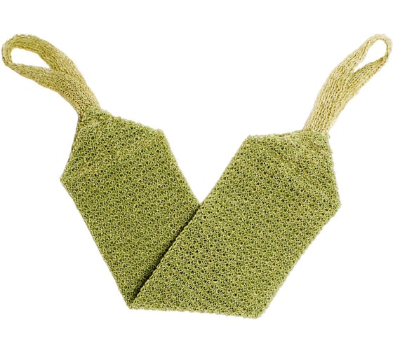 Мочалка-стрейч массажная VIVAL с ручками, оливковая 47405