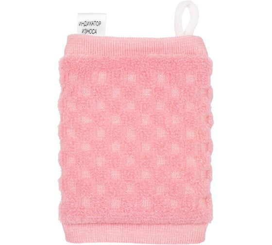 Мочалка рельефная VIVAL брикет, розовый 227106