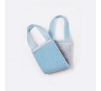 Мочалка VIVAL с ручками двусторонняя из хлопковой и массажной нити, лаванда / сиреневая 47306