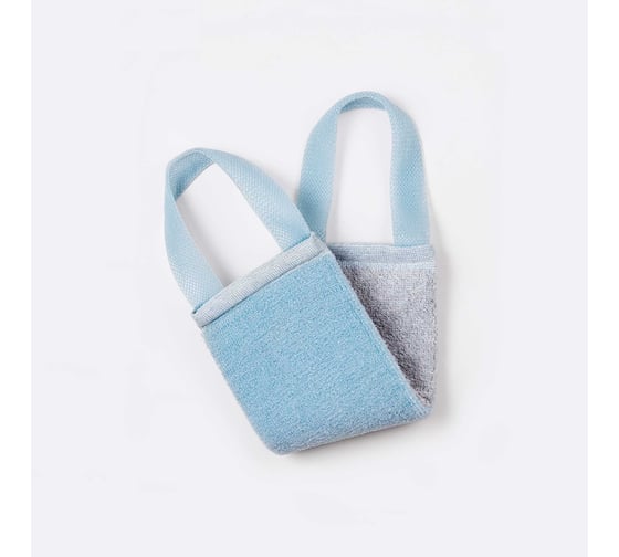 Мочалка VIVAL с ручками двусторонняя из хлопковой и массажной нити, лаванда / сиреневая 47306