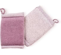 Мочалка-брикет двусторонний VIVAL из хлопковой и массажной нити, сиреневая 47368