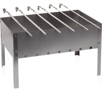 Мангал сборный Дача 40х24х24см с 6 шампурами в коробке new D-M09