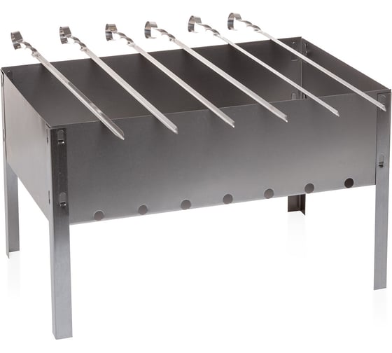 Мангал сборный Дача 40х24х24см с 6 шампурами в коробке new D-M09