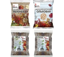 Щепы для копчения ОФИСМАГ КОМПЛЕКТ 4в1, Ольха, Бук, Яблоня, Дуб, 881194