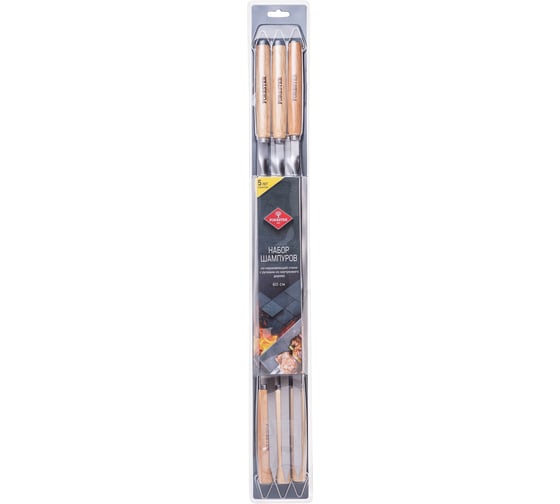 Набор шампуров Forester PRO 60 см из НЕРЖ. СТАЛИ в блистере RZ-600WBPro