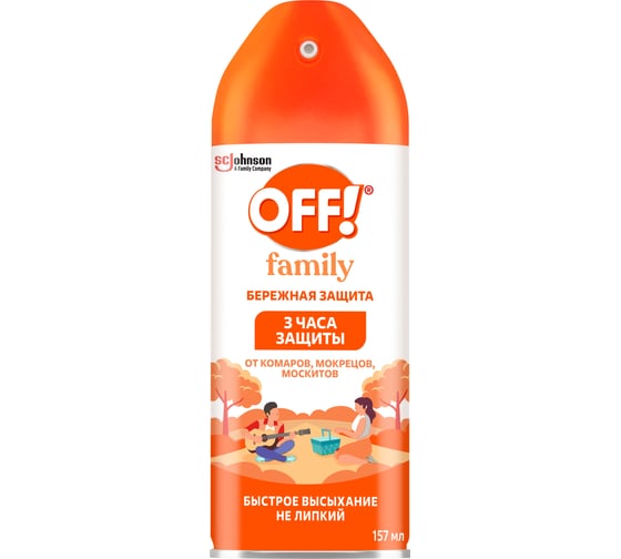Аэрозоль от комаров OFF Family, 157 мл/6, 865199