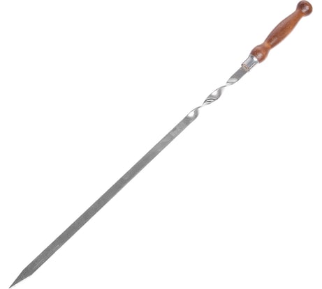 Шампур с деревянной лакированной ручкой СИМАЛЕНД 700x15x3 мм 3310261