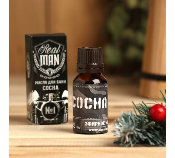 Эфирное масло в коробке Банная забава Real man, сосна 5167092