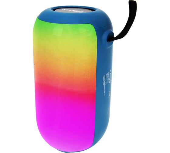 Колонка портативная влагозащищенная Kaigo BTW185, 20 Вт, Bluetooth, USB, Micro SD, AUX, RGB, TWS, FM, синяя 514221