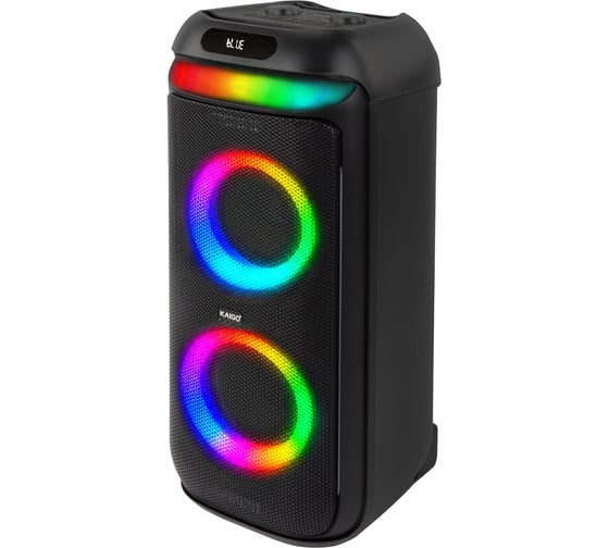 Портативная аудиосистема Kaigo GE-P28A, микрофон и пульт, 80 Вт, EQ, Bluetooth, USB, Micro SD, AUX, LED 514227