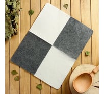 Коврик для бани Добропаровъ Шахматы войлок, серо-белый, 46х37,5 см 870382