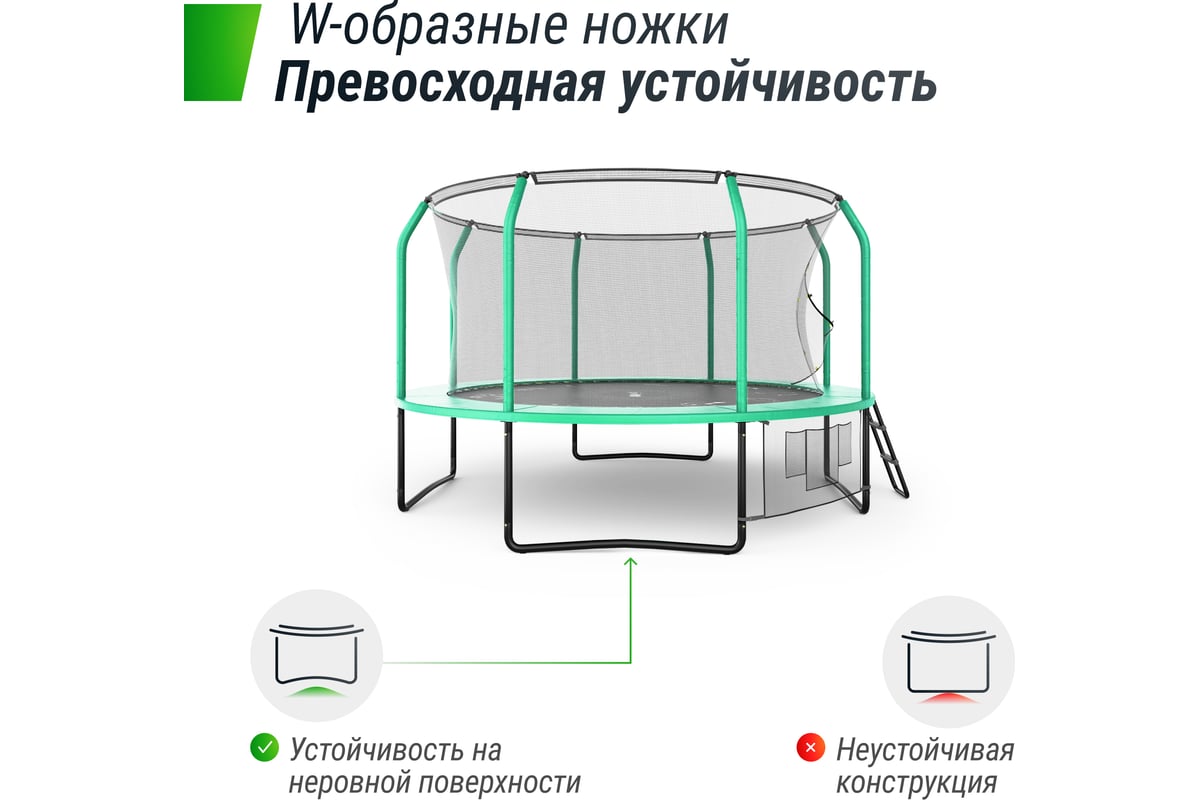 Батут UNIXline SUPREME GAME 12 ft green TRUSUG12GR - выгодная цена, отзывы,  характеристики, фото - купить в Москве и РФ