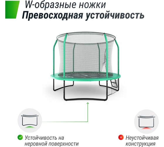 Батут UNIXline SUPREME GAME 8 ft green TRUSUG8GR