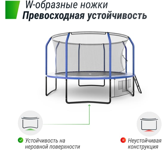 Батут UNIXline SUPREME GAME 12 ft blue TRUSUG12BL