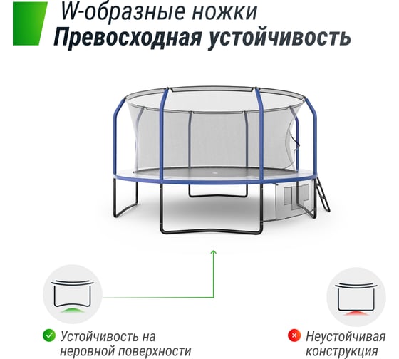 Батут UNIXline SUPREME GAME 14 ft blue TRUSUG14BL