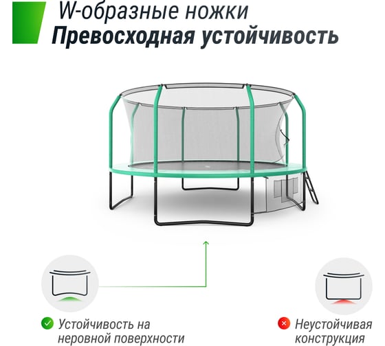 Батут UNIXline SUPREME GAME 14 ft green TRUSUG14GR