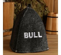 Шапка для бани Добропаровъ с вышивкой BULL серая 5225899
