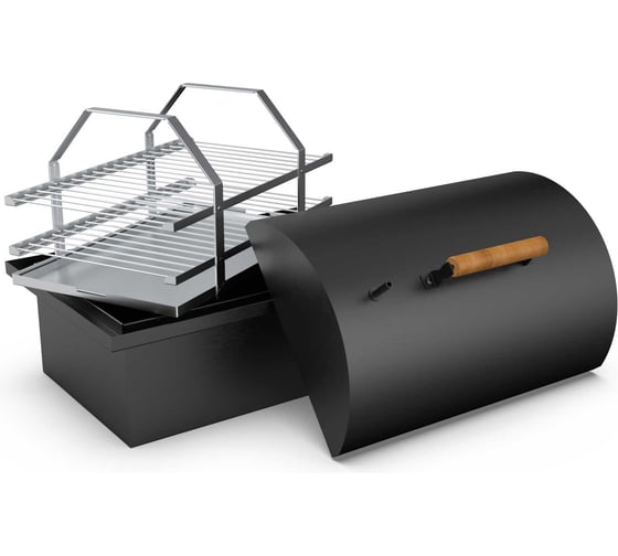 Коптильня двухъярусная с гидрозатвором с купольной крышкой GRILLUX Smoky Lux 55 BLACK ВЗР2265-1