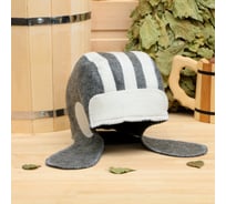 Шапка для бани Добропаровъ Танкист войлок, бело-серая 2603704