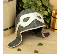 Шапка для бани Добропаровъ Летчик войлок, серая 1398383