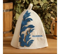 Шапка для бани СИМАЛЕНД Орнамент голубой 5349818
