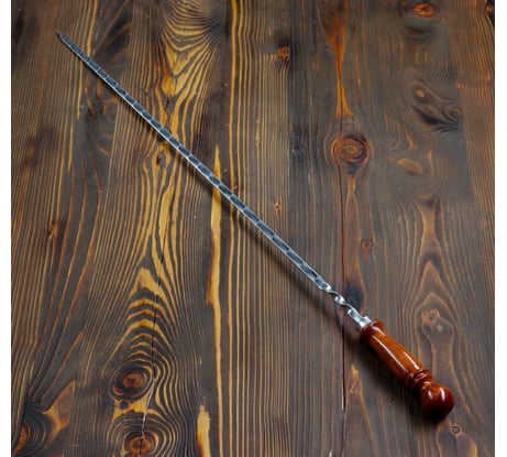 Узбекский шампур для шашлыка с деревянной ручкой и узором СИМАЛЕНД 70 см 4455178