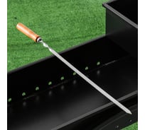 Шампур с деревянной ручкой СИМАЛЕНД Премиум, 60x1.1 см, нержавеющая сталь - 2 мм 4920776