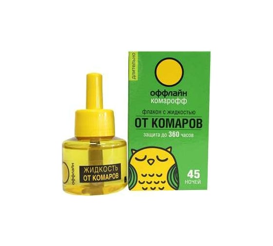 Жидкость Комарофф оффлайн ДЛИТЕЛЬНО 45 ночей, без запаха, флакон 30 мл OF01080191