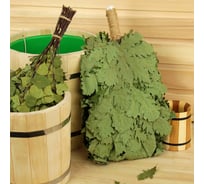 Веник для бани Добропаровъ Элитный, дубовый, 55 см, с обмотанной ручкой, объёмный 3749971