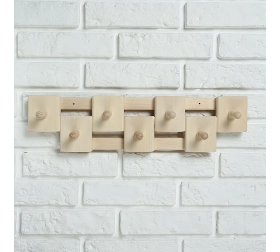 Вешалка Добропаровъ деревянная, комбинированная, 7 креплений, 48x12.5x7.5 см 4901812