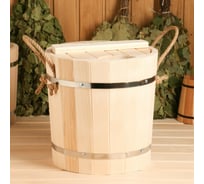 Запарник из липы Добропаровъ 13 л, пластиковая вставка, с крышкой 2543409