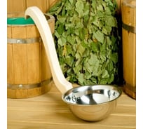 Ковш для бани Добропаровъ нержавеющая сталь, 0.95 л, 26 см, с ручкой 4578624