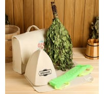 Банный набор Добропаровъ С новым годом, 5 предметов, белый 3958809