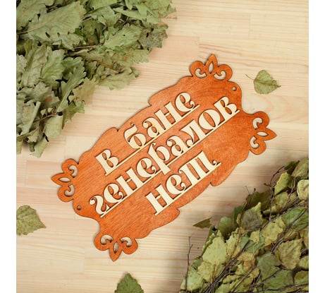 Табличка для бани Добропаровъ В бане генералов нет, 30x17 см 1384205