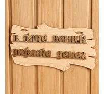 Табличка для бани Добропаровъ В бане веник дороже денег, 30x17 см 1384228