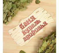 Табличка для бани Добропаровъ Баня-купель здоровья, 30x17 см 1384215