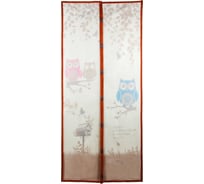 Антимоскитная сетка на магнитах СИМАЛЕНД Совушки на ветке 80x210 см, коричневая 4597741