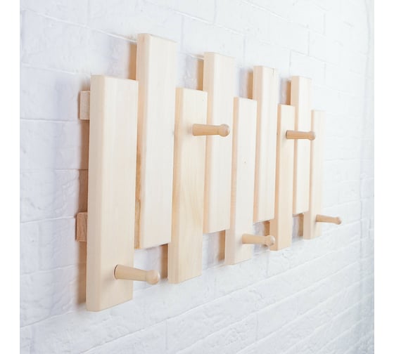 Вешалка Добропаровъ оригинальная, 5 крючков, 79x30x3 см, липа 1280118