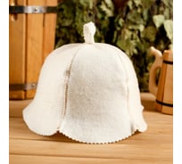 Шапка для бани Добропаровъ Кокетка, белая 1088573