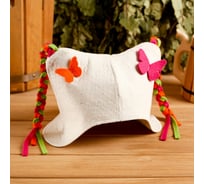 Колпак для бани шапка Добропаровъ Бабочки, с косичками, детский 2634877