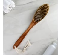 Банная щетка с ручкой СИМАЛЕНД натуральная щетина, 390x70x16 мм 3834588