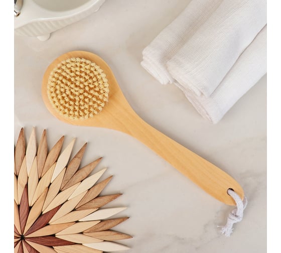 Щетка для тела с ручкой СИМАЛЕНД натуральная щетина 3665340 1