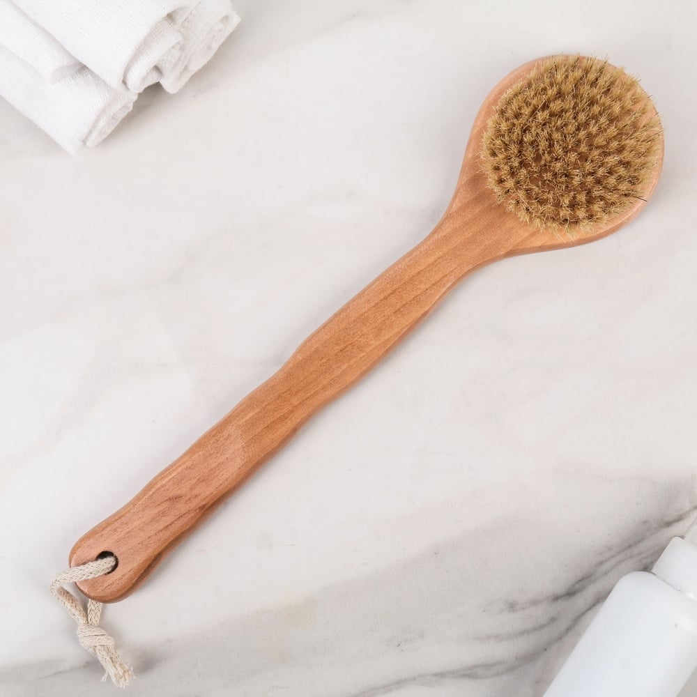 Щетка для тела с ручкой СИМАЛЕНД натуральная щетина 4095254 - выгодная ...