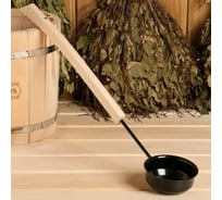 Ковш-черпак с деревянной ручкой СИМАЛЕНД чёрный, 0.2 л 4199337