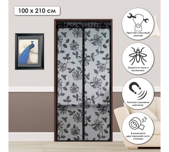 Противомоскитная сетка Rosenberg 100x210 см R-400006