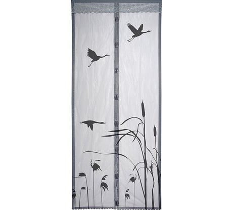Антимоскитная сетка на магнитах Рыжий кот Капутомоскито 100х210 см, дизайн Журавли 103709