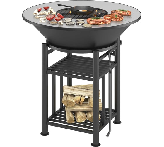 Комплект: чаша, подставка, плита, решетка чугунная 450 мм, крышка Везувий Fantastic Grill диаметр 1000 О-120118 1